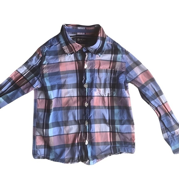 Boys OSHKOSH BGOSH Plaid Button - Size 4 - Picture 1 of 2